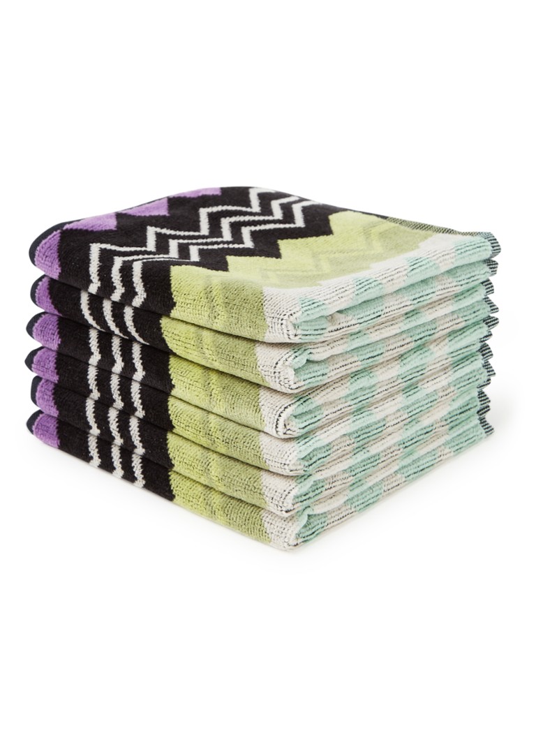 Missoni Giacomo gastendoek - 30 x 30 cm set van 6 in geschenkverpakking Lichtgroen - Deal
