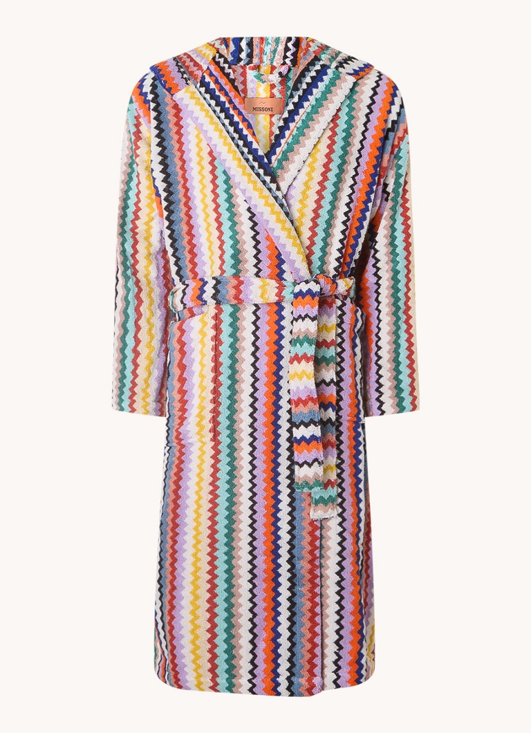 Missoni Dames Riverbero badjas van katoen - unisex in de kleur Multicolor, maat: L