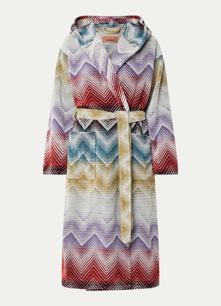 Missoni Dames Marea badjas met opgestikte zakken - unisex in de kleur Multicolor, maat: xl