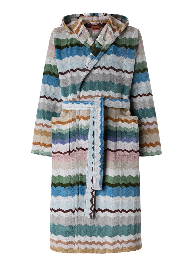 Missoni Dames Eva badjas met opgestikte zakken - unisex in de kleur Blauw, maat: S