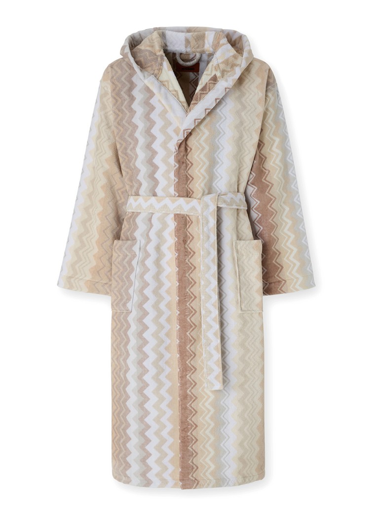 Missoni Dames Giacomo badjas met print - unisex in de kleur Beige, maat: S