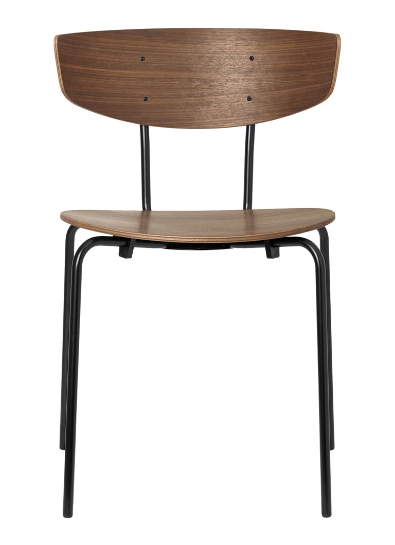 Ferm LIVING Herman stoel zwart onderstel Bruin