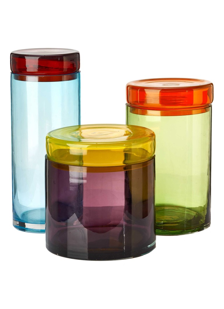 POLSPOTTEN Caps Jars Multi voorraadpotten set van 3 Multicolor - Deal