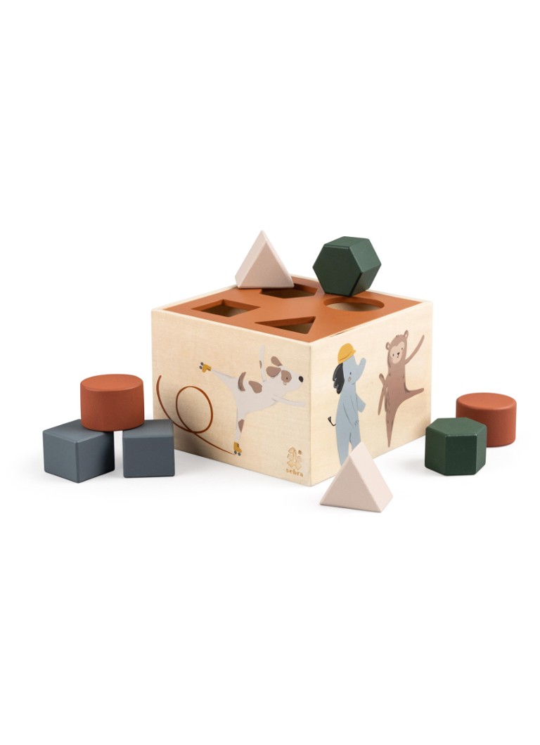 Sebra Builders Teeny Toes houten vormenstoof speelgoed in de kleur Beige