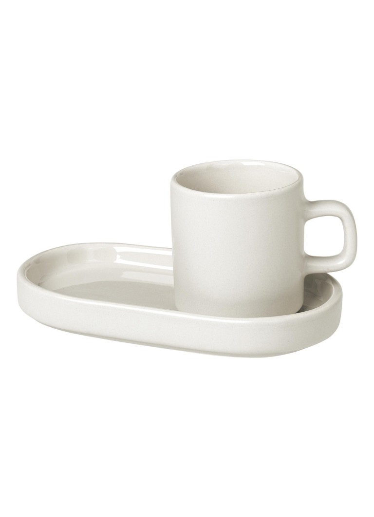 Blomus Pilar espresso kop en schotel set van 2 Wit