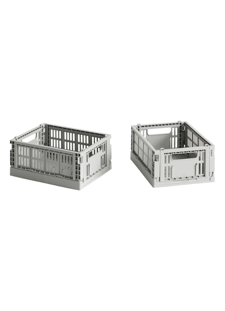 Hay Colour Crate opbergbak set van 2 Grijs - Deal