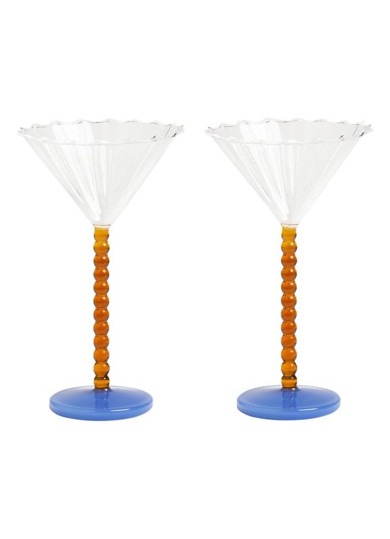 &klevering Perle coupe champagne glas set van 2 Transparant - Deal