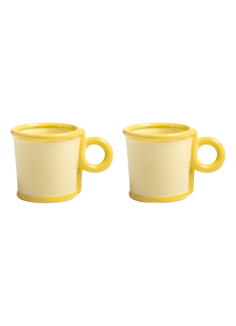 &klevering Loop koffie mok set van 2 Geel