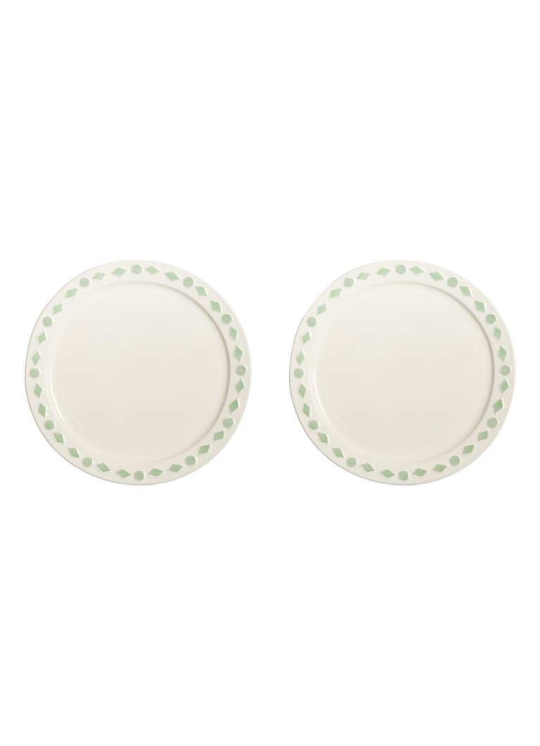 &klevering Folk schaal 27,5 cm set van 2 Gebroken wit