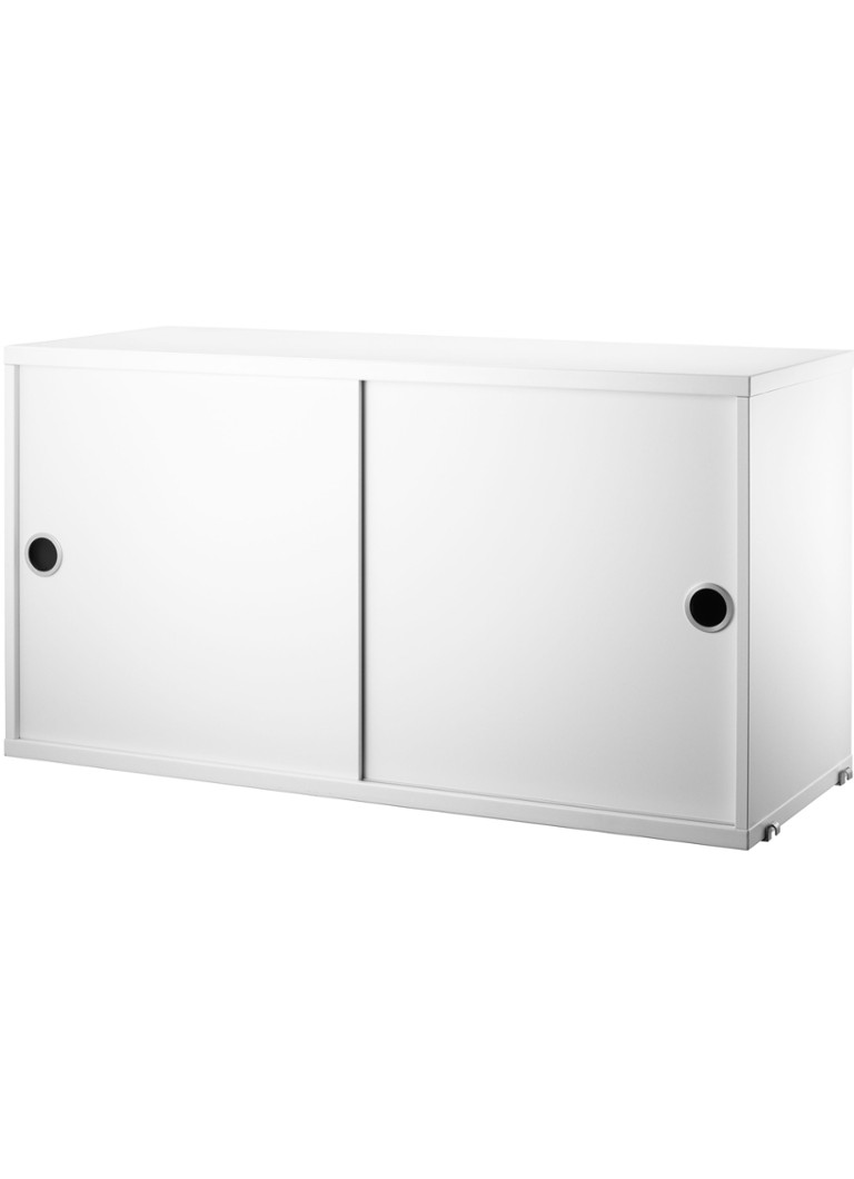 String Furniture Kast met schuifdeur Wit