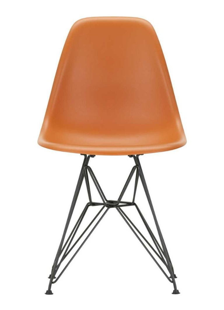 Vitra Eames DSR stoel met gepoedercoat onderstel Oranje