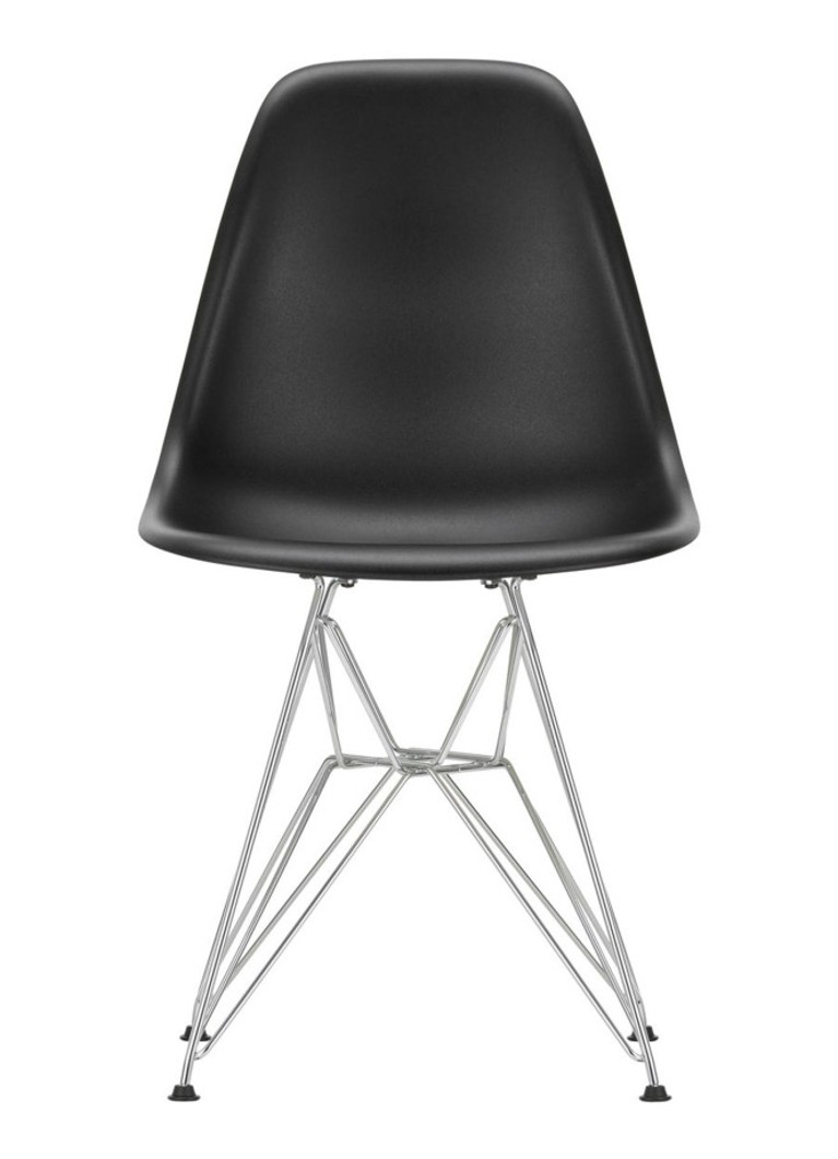 Vitra Eames DSR stoel verchroomd onderstel, Zwart - Deal