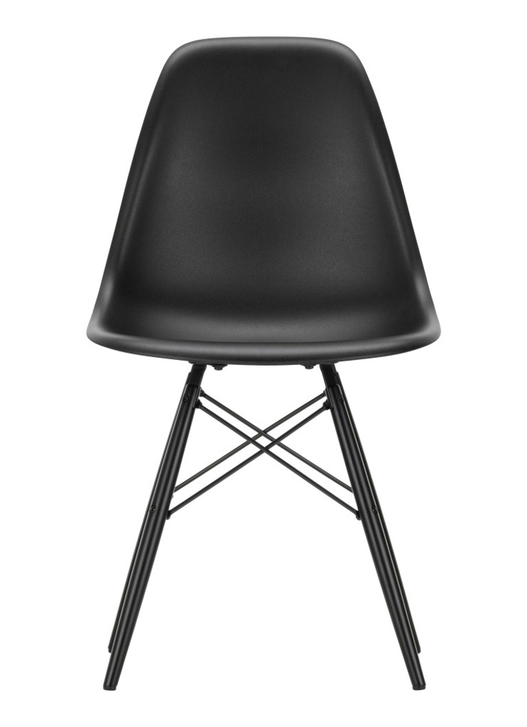 Vitra Eames DSW stoel met esdoorn onderstel Zwart