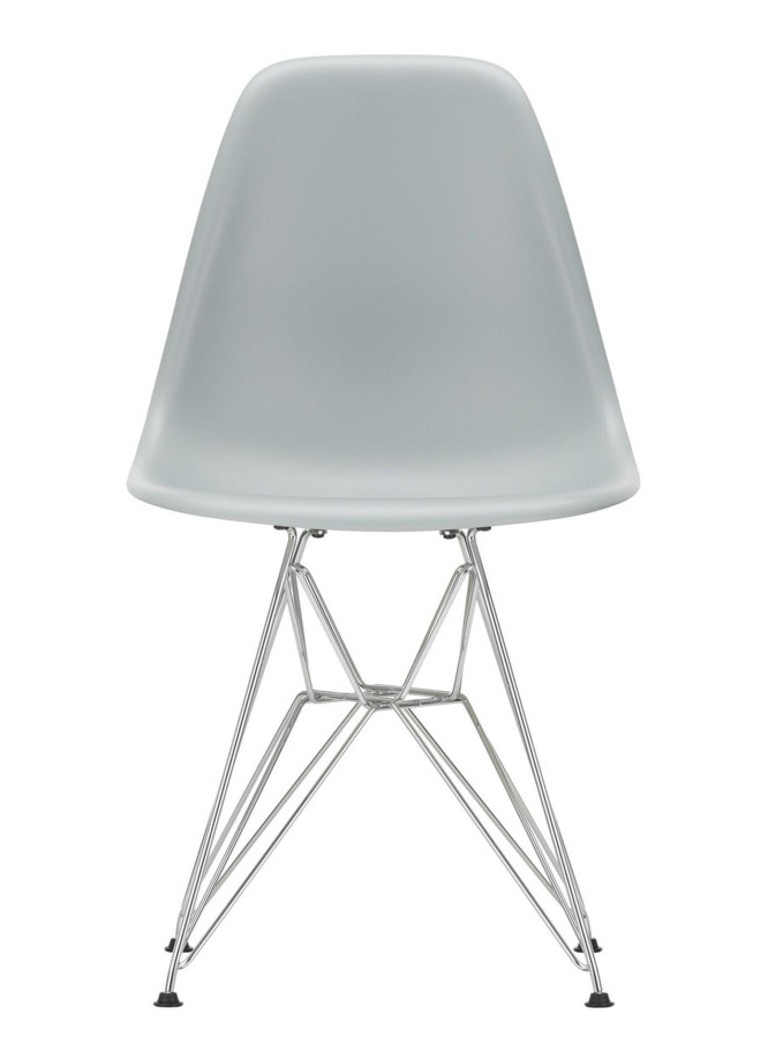Vitra Eames DSR stoel met verchroomd onderstel Lichtgrijs