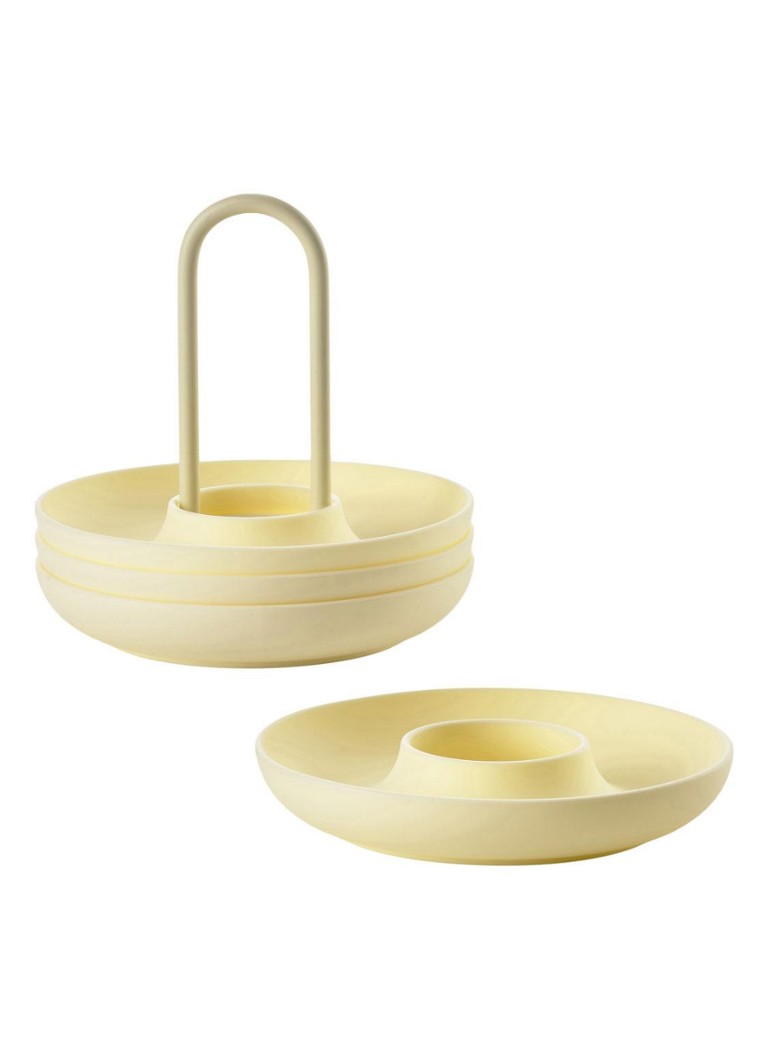 Zone Denmark Singels eierdop 11,2 cm set van 4 Geel - Deal
