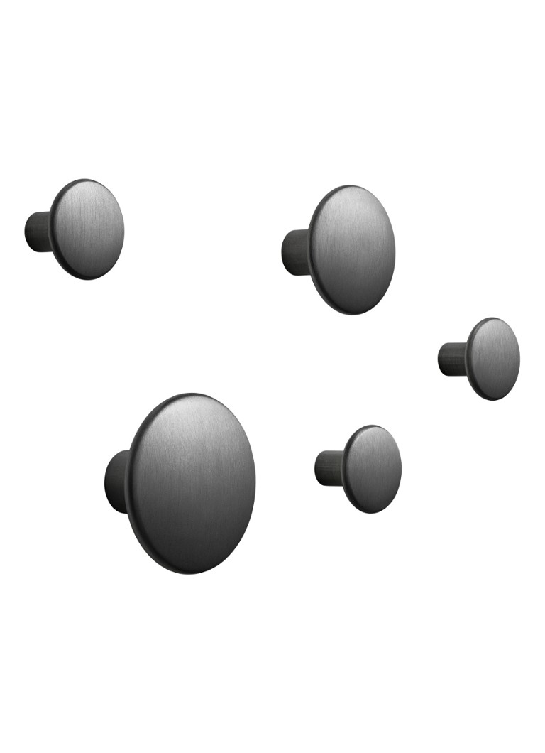 Muuto The Dots Metal haak set van 5 Zwart