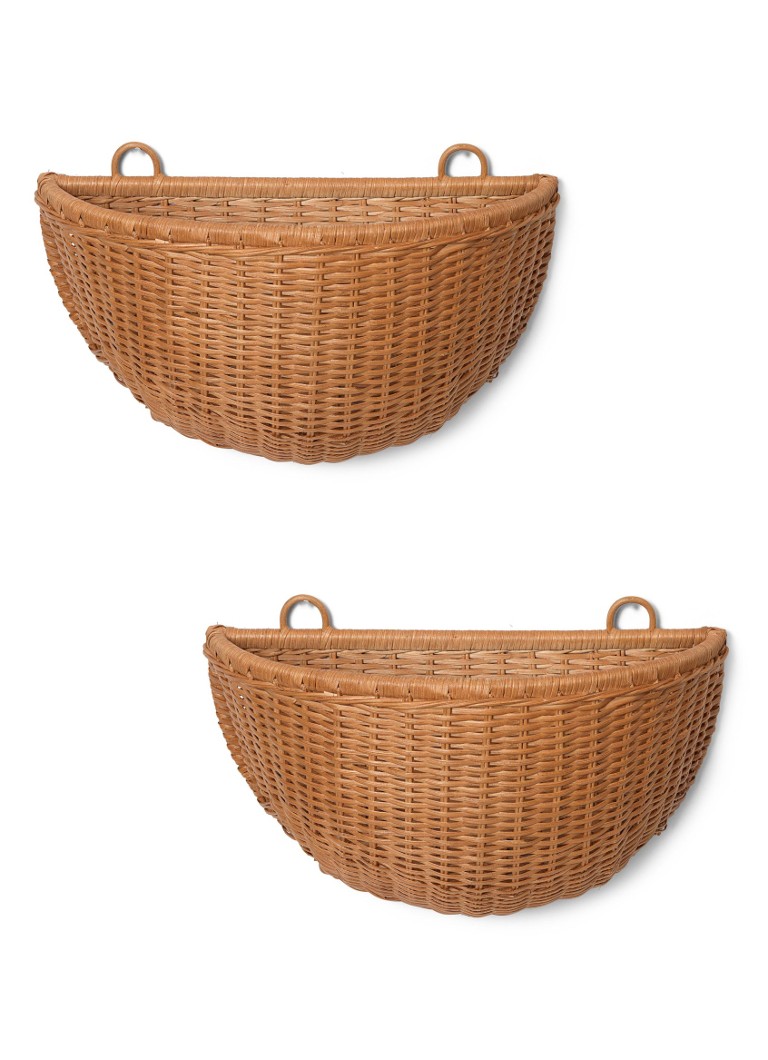 Ferm LIVING Braided wand manden set van 2 Bruin - Deal
