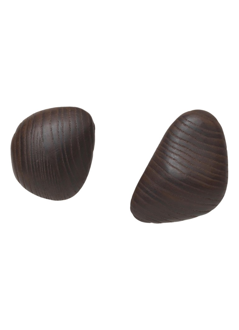 Ferm LIVING Cairn haken set van 2 Donkerbruin - Deal