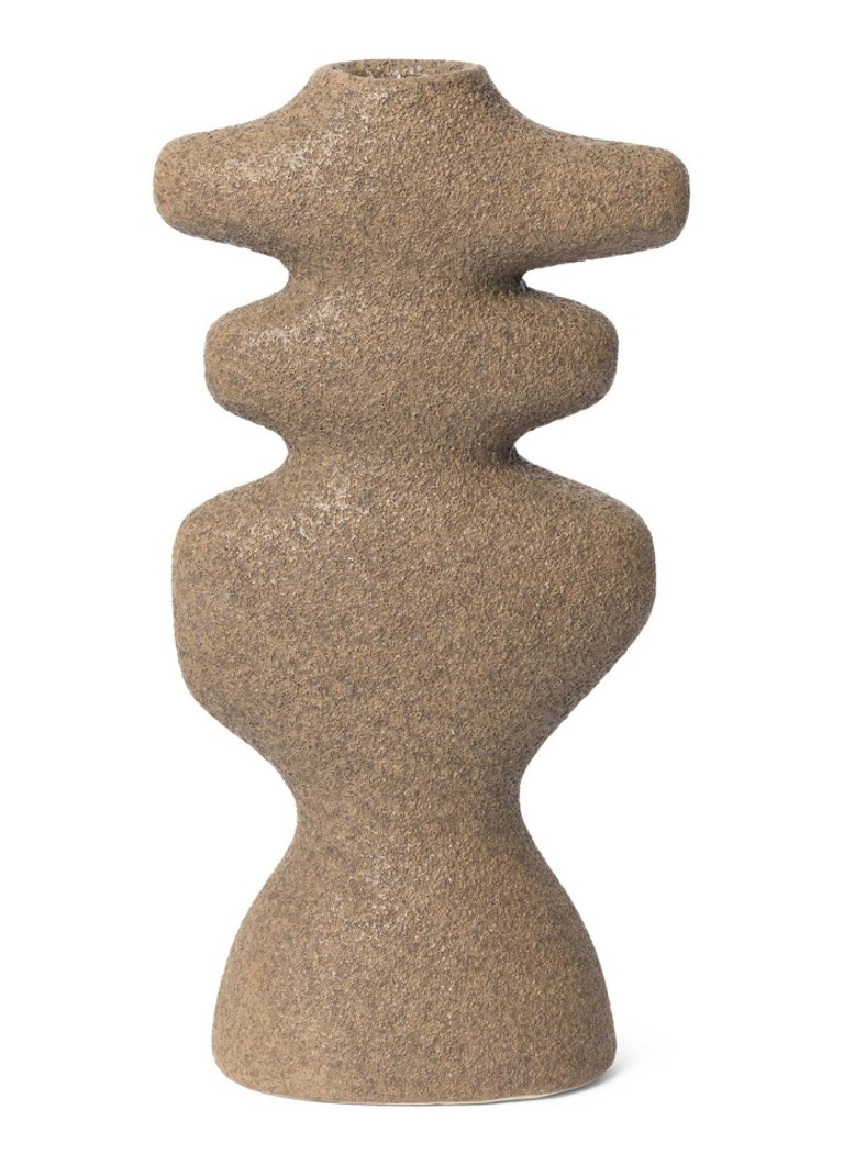 Ferm LIVING Yara kandelaar L 20 cm Lichtbruin