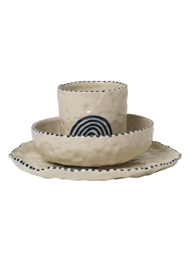 Ferm LIVING Naive Ceramic serviesset Blauw