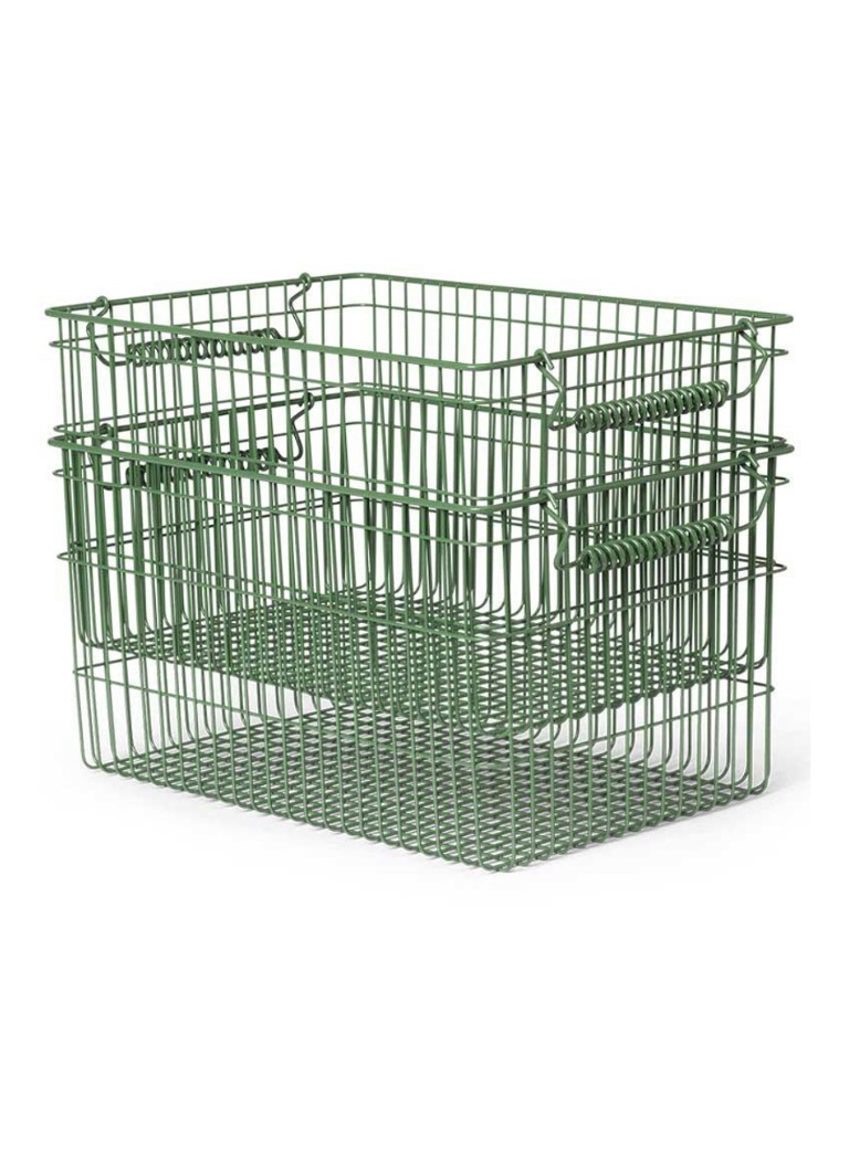 Ferm LIVING Cala opbergmand set van 2 Groen - Deal