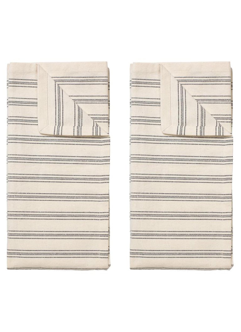 Broste Copenhagen Karl theedoek 70 x 50 cm set van 2 Zwart