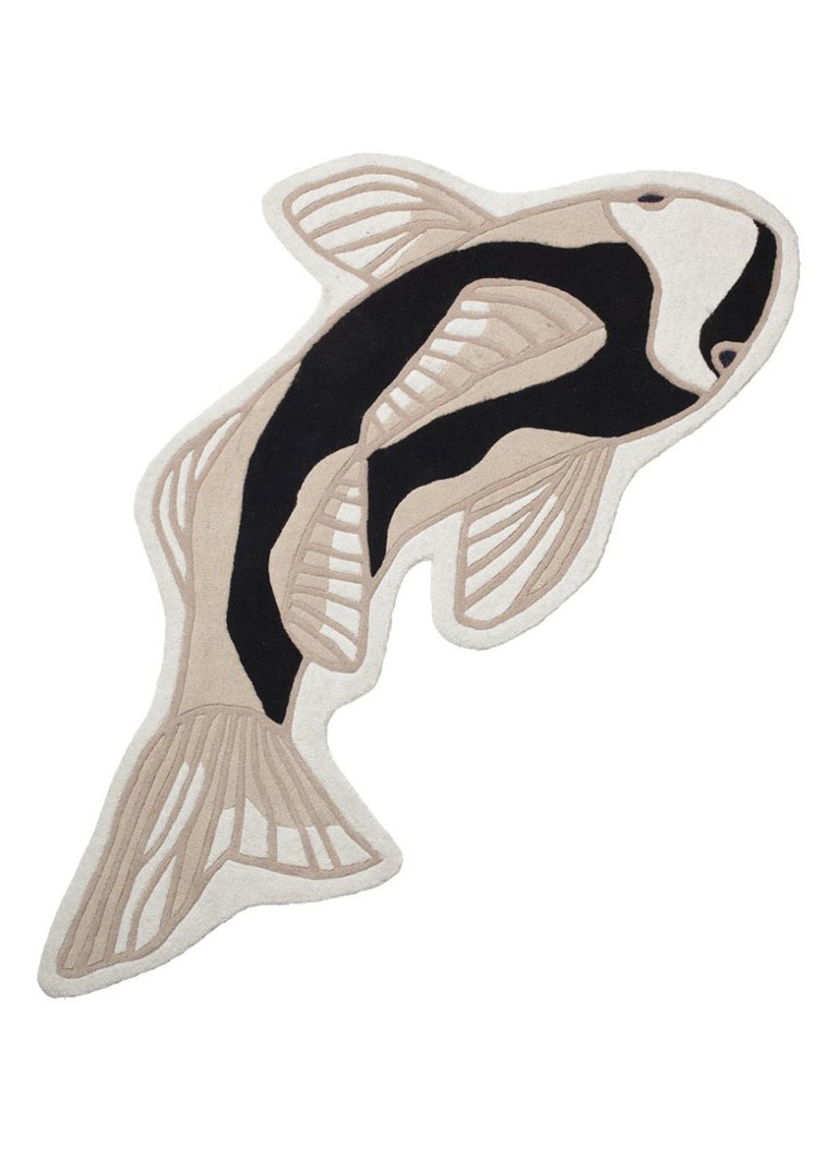 Broste Copenhagen Koi Vis vloerkleed 130 x 97 cm Zwart