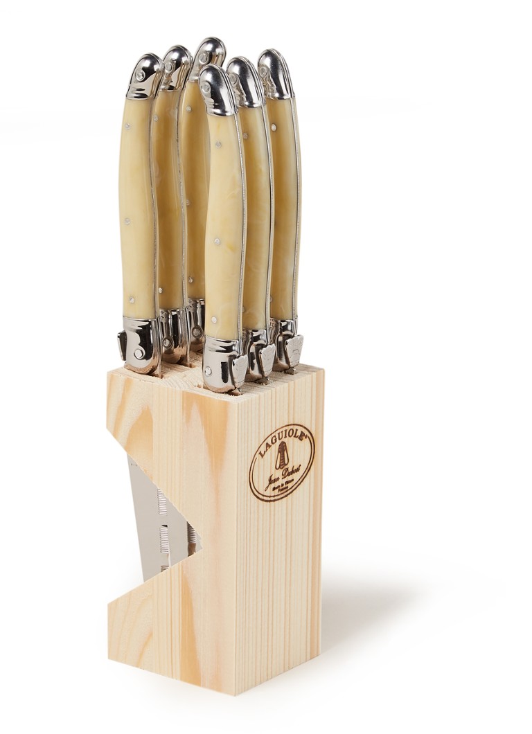 Laguiole Jean Dubost Steakmes set van 6 Ivoor - Deal