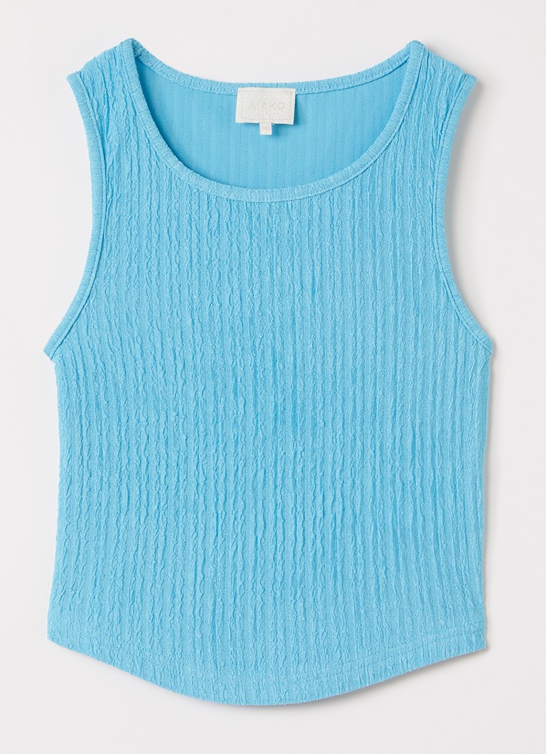 AI&KO Meisjes Daira tanktop met structuur in de kleur Blauw, maat: 16J=176