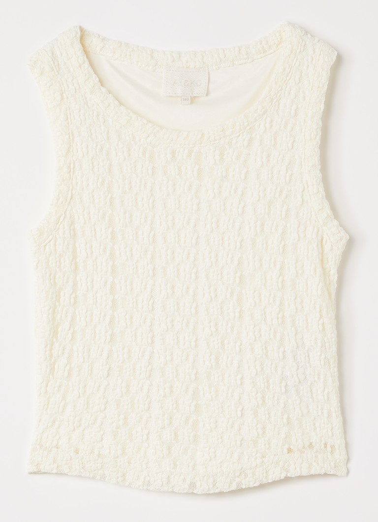 AI&KO Meisjes Daira tanktop met structuur in de kleur Gebroken wit, maat: 16J=176