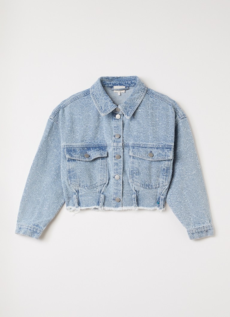 AI&KO Meisjes Bodi spijkerjas met structuur in de kleur Indigo, maat: 16J=176