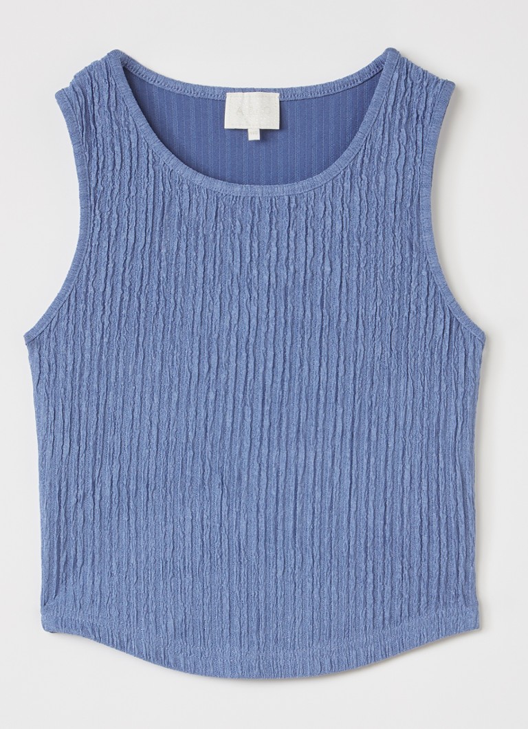 AI&KO Meisjes Daira top met structuur in de kleur Blauw, maat: 8J=128