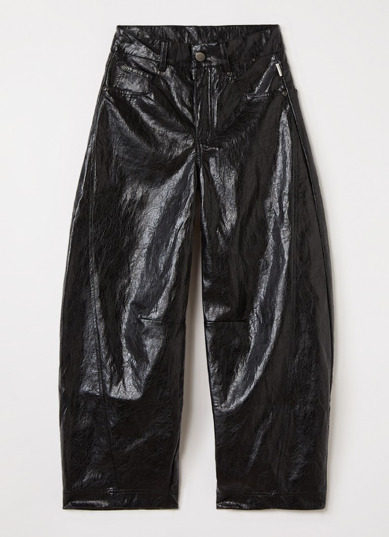 Aaiko Meisjes Quinn balloon fit broek van imitatieleer in de kleur Zwart, maat: 10J=140