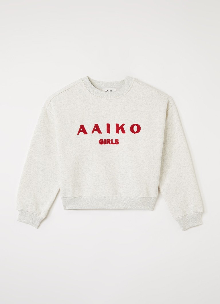 Aaiko Meisjes Zena sweater met logoborduring in de kleur Grijsmele, maat: 14J=164