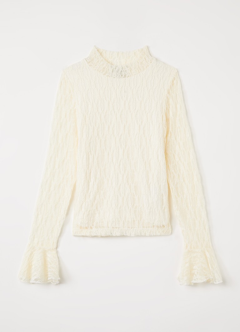 Aaiko Meisjes Zina longsleeve van kant in de kleur Ivoor, maat: 10J=140