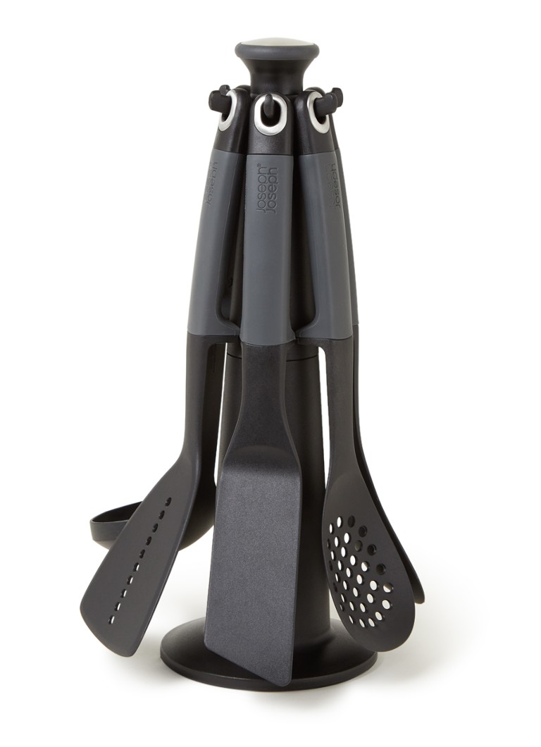 Joseph Joseph Elevate Carrousel houder met keukengerei set 6-delig Zwart - Deal