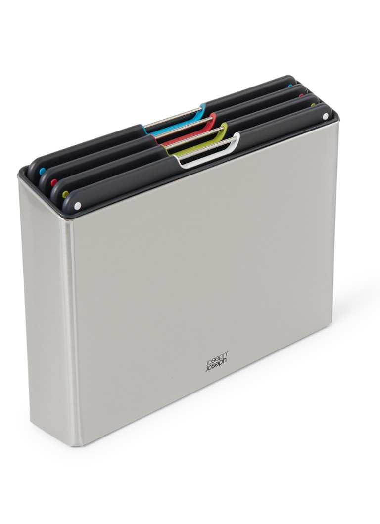 Joseph Joseph Folio Steel snijplank 34 x 24 cm set van 4 Zilver - Deal
