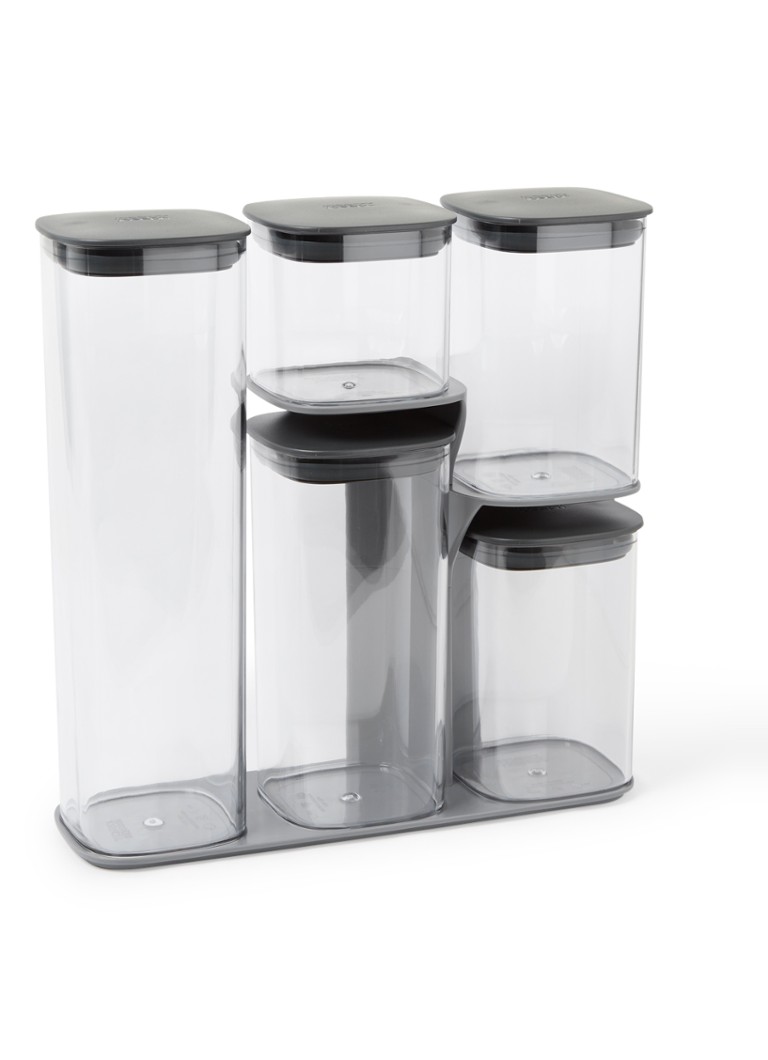 Joseph Joseph Podium Carrousel voorraaddoos met houder set van 5 Transparant - Deal
