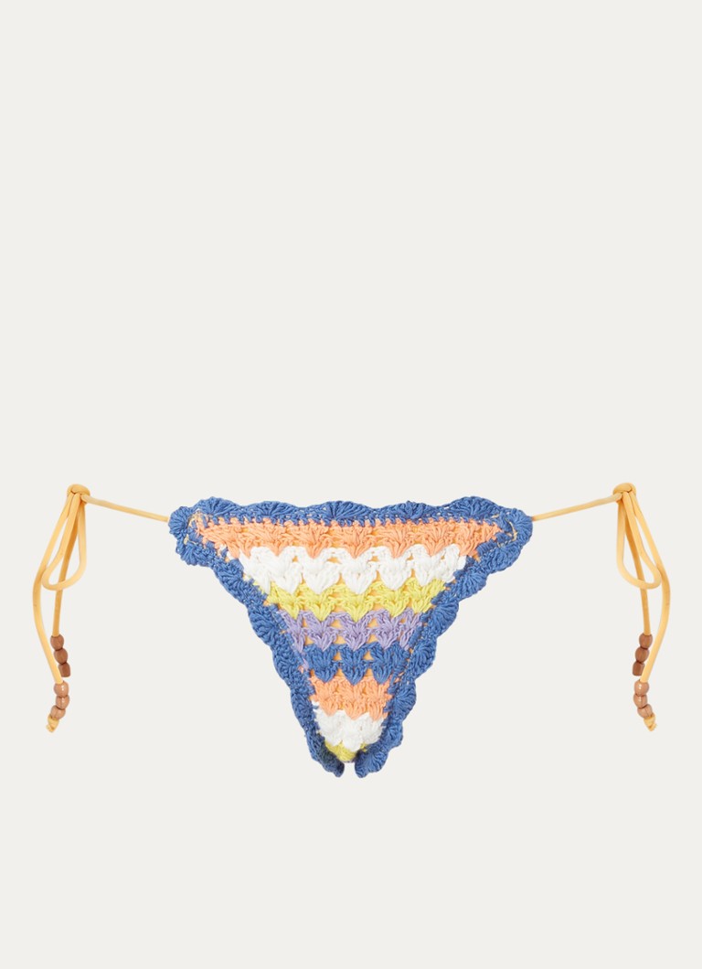 It's Now Cool Dames Brazilian bikinislip van crochet in de kleur Blauw, maat: L/XL