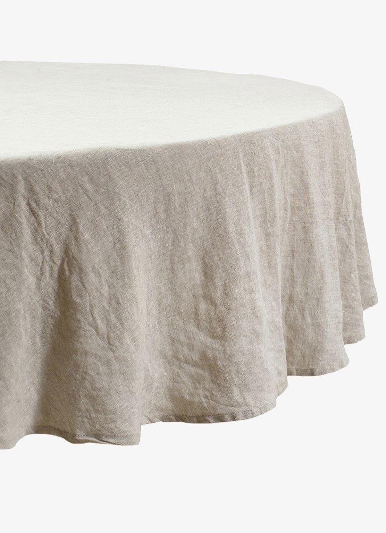 Himla Sunrise rond tafelkleed van linnen 160 cm Beige - Deal