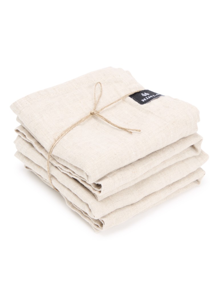 Himla Sunshine servet van linnen 45 x 45 cm set van 4 Zand - Deal