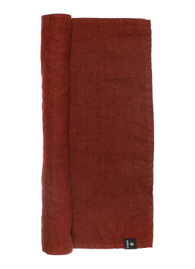 Himla Sunshine tafelloper van linnen 145 x 50 cm Roodbruin - Deal
