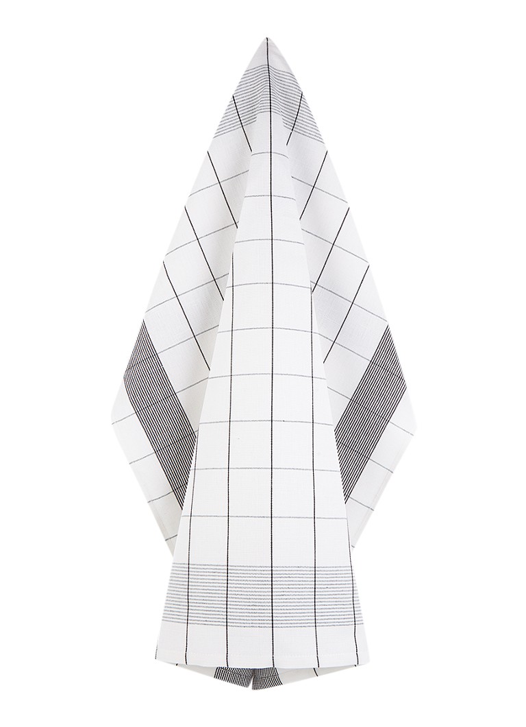 De Witte Lietaer Mixte theedoek in linnenblend 68 x 68 cm Wit - Deal