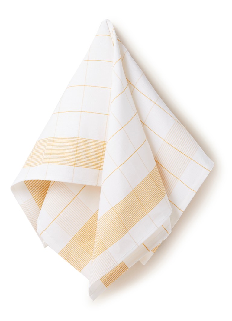 De Witte Lietaer Mixte glazendoek in linnenblend 70 x 66 cm Geel - Deal
