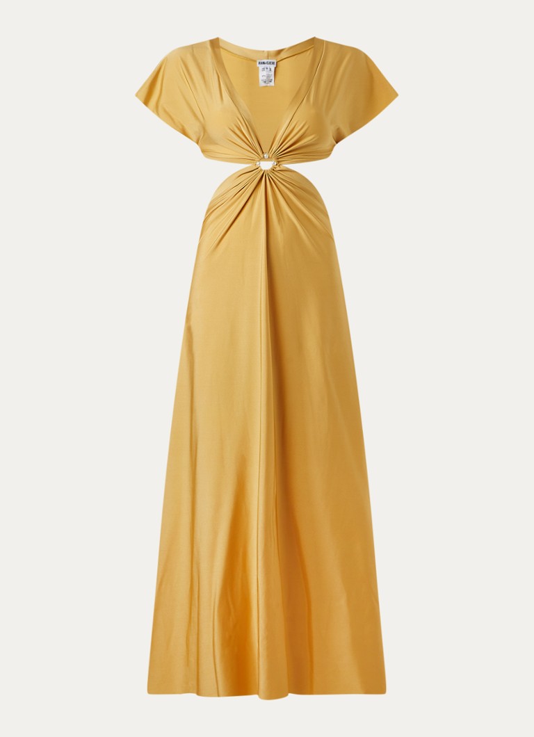 Pain de Sucre Dames Rislene strandjurk met cut-out detail en kralendecoratie in de kleur Goud, maat: M