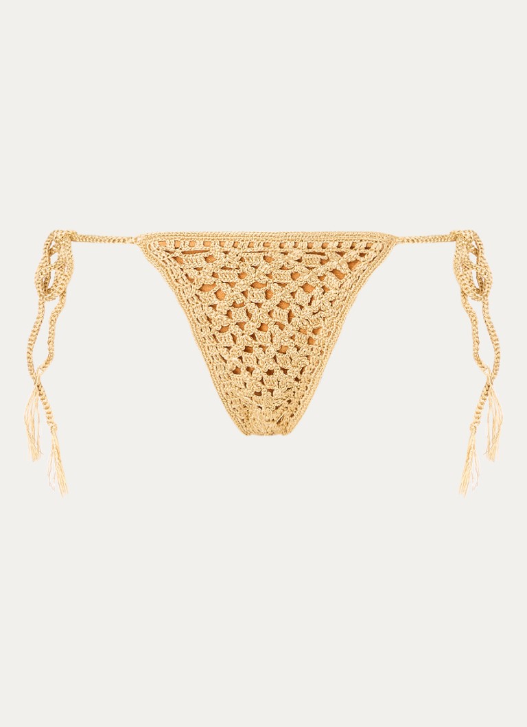 MAAJI Dames Bikinislip met lurex in de kleur Goud, maat: L