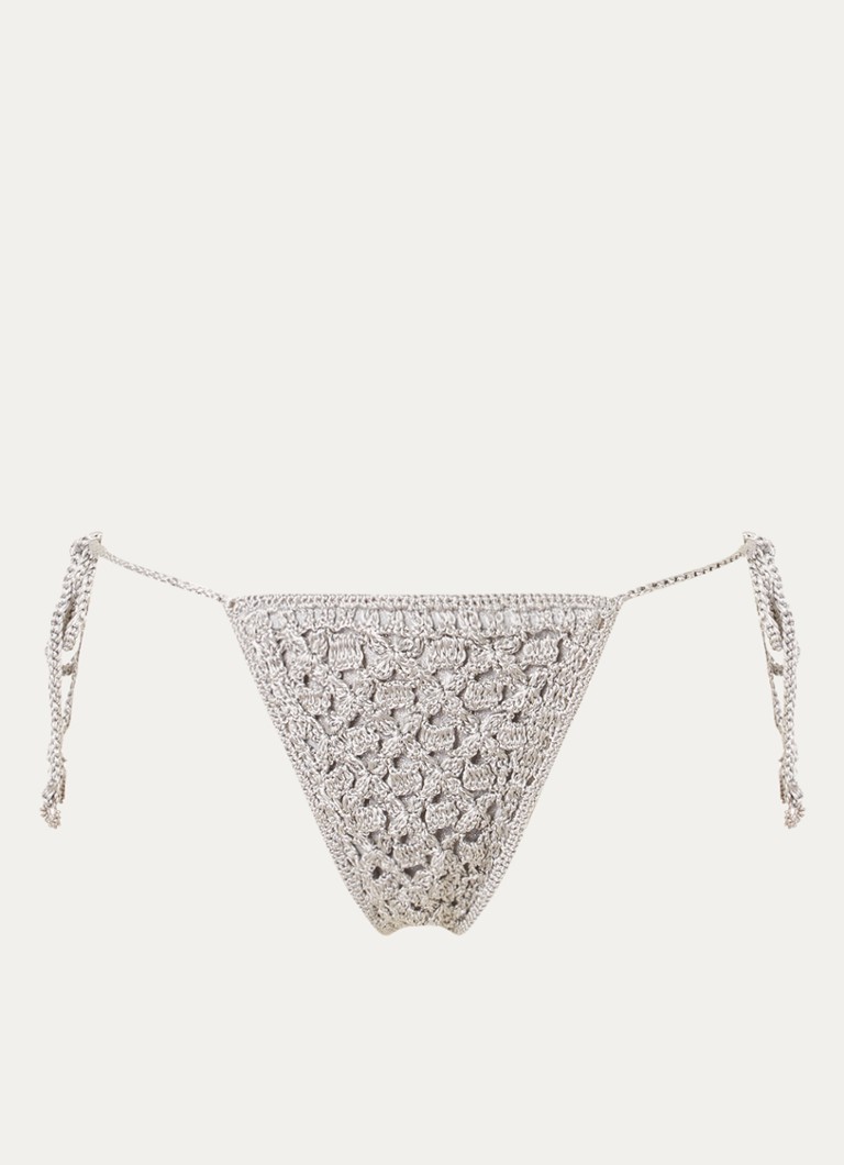 MAAJI Dames Tanga bikinislip van crochet met lurex in de kleur Grijs, maat: M