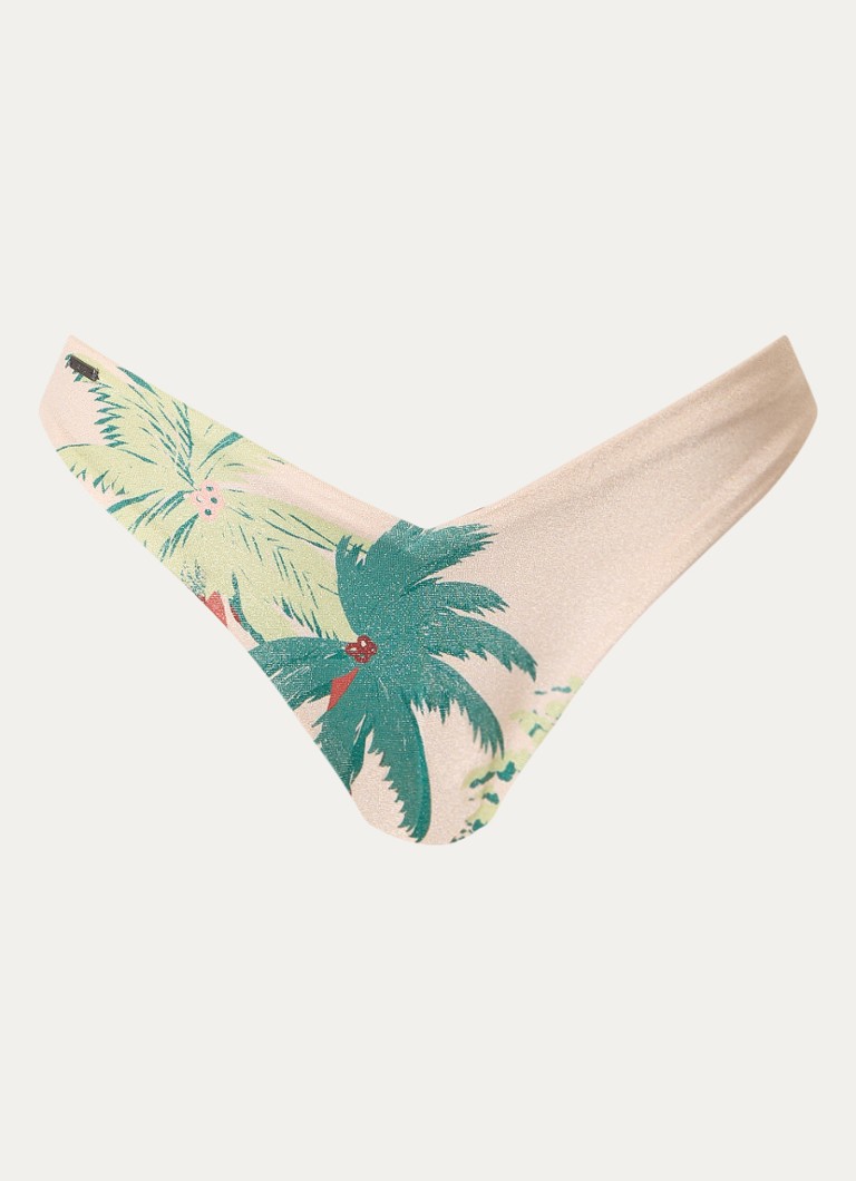 MAAJI Dames Palm Glow Valerya reversible bikinislip met print in de kleur Creme, maat: XL