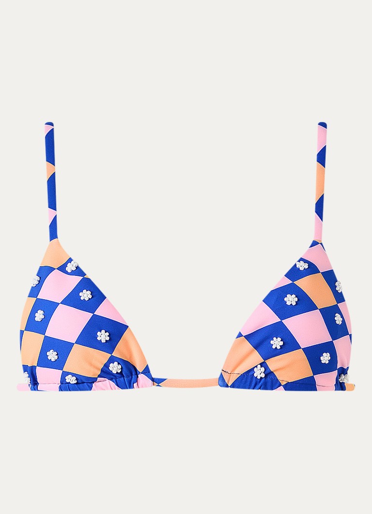 MAAJI Dames Zen bikinitop met ruitdessin in de kleur Roze, maat: M