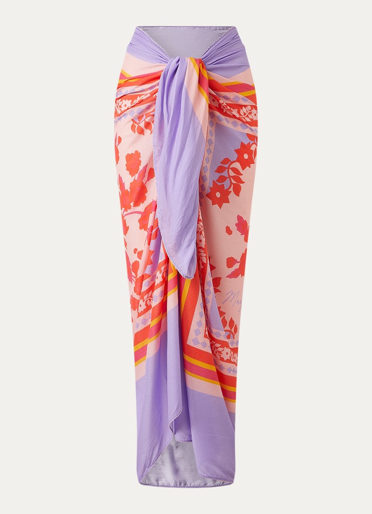 MAAJI Dames Lavender Dream Island pareo met print 165 cm x 125 cm in de kleur Lichtpaars, maat: ONE SIZE